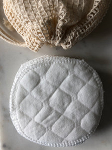 Reusable Bamboo Cleansing Pads & Cotton Mesh Bag